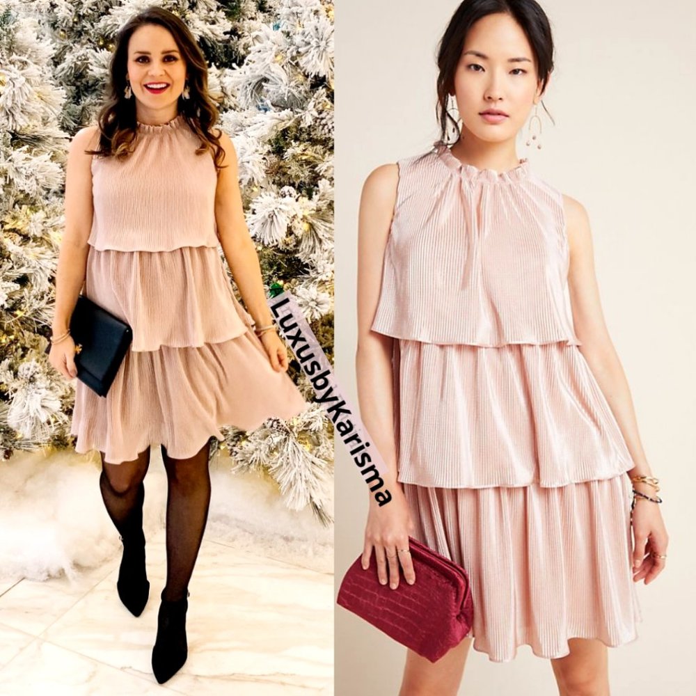 NWT Anthropologie Estelle Blush Tiered Tunic Dress. Size L - Picture 8 of 11